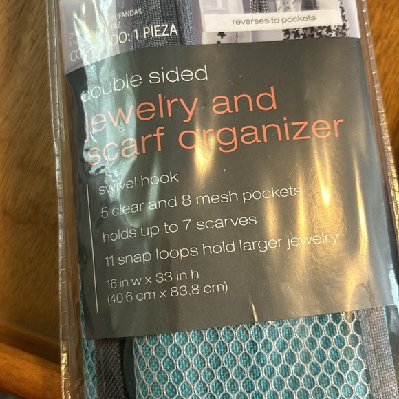 Hanging Jewelry Organizer by Easy Home Solutions 16” x 33” Double Sided New - Picture 2 of 6